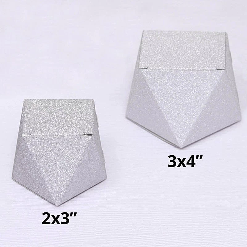 25 Pcs 4 In Glittered Geometric Party Favor Gift Boxes - Image 20