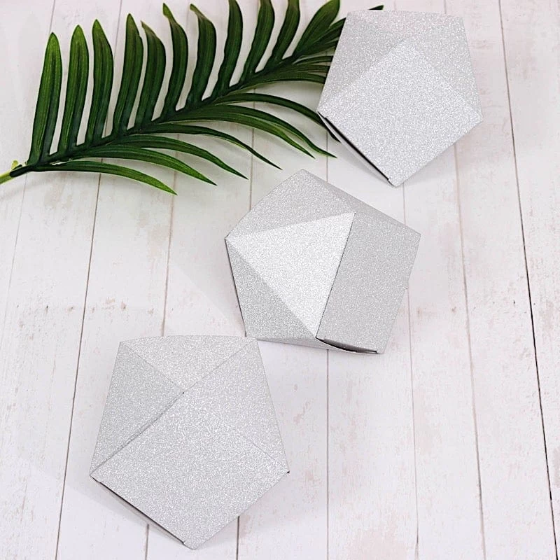 25 Pcs 4 In Glittered Geometric Party Favor Gift Boxes - Image 11