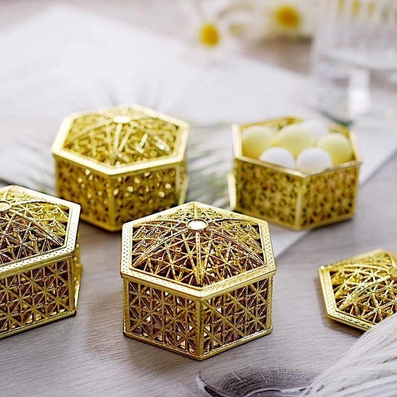 12 Pcs 3 In Mini Hexagon Treasure Boxes Favor Holders - Image 2