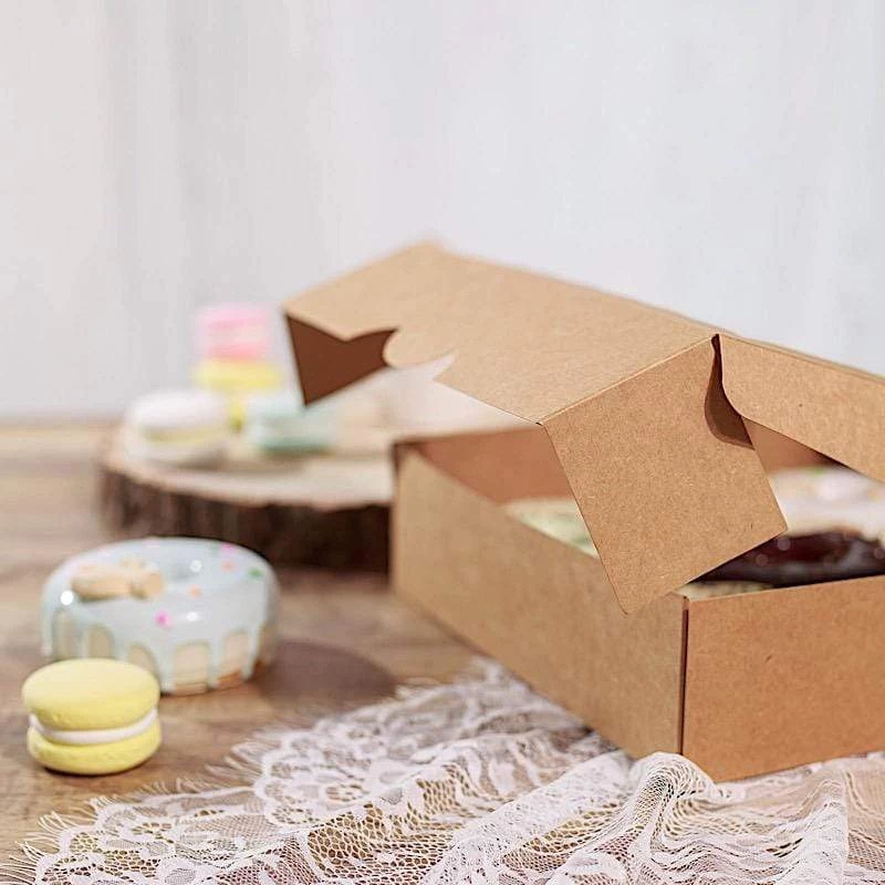 12 Brown 9 In Disposable Bakery Cake Boxes With Window Favor Holders - Image 5