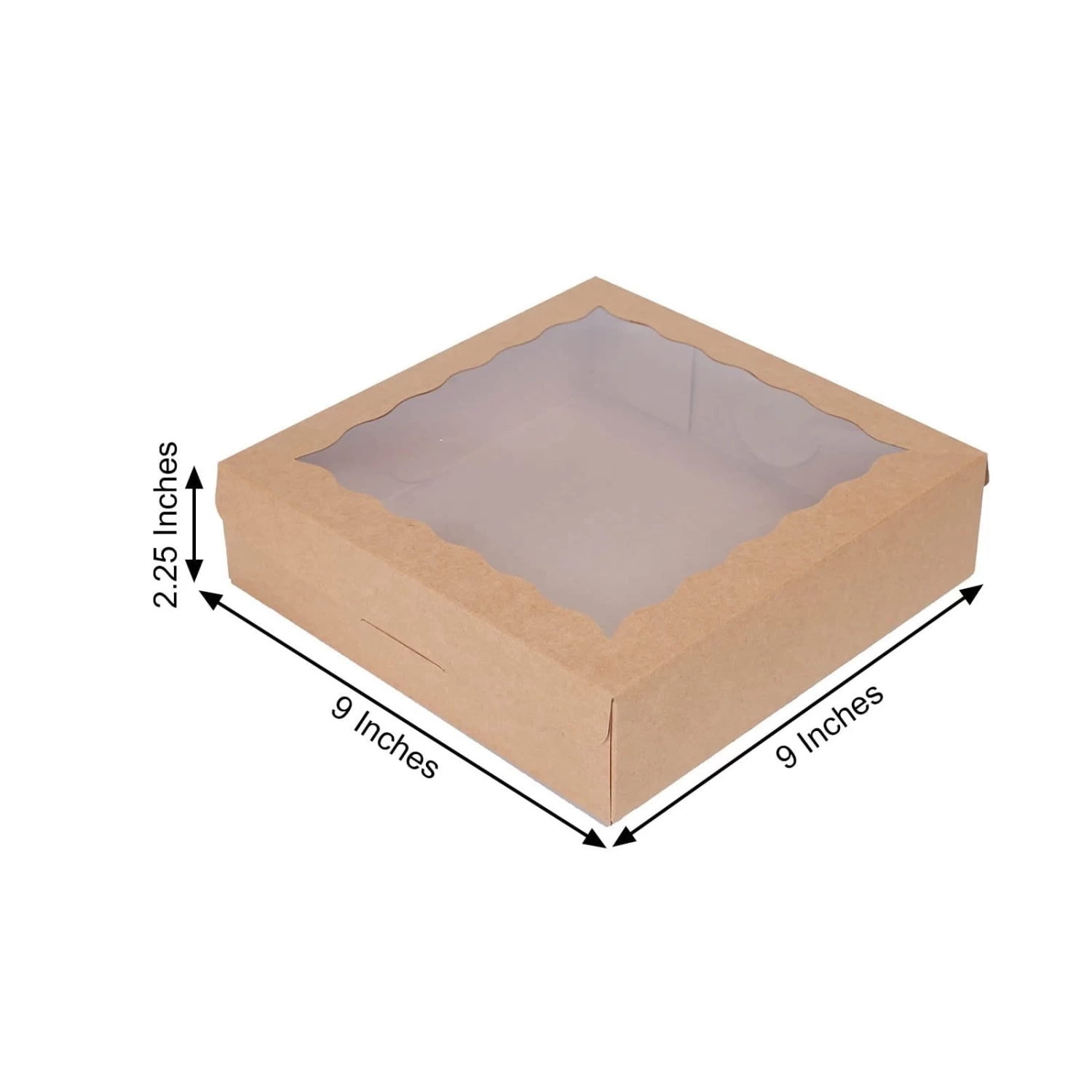 12 Brown 9 In Disposable Bakery Cake Boxes With Window Favor Holders - Image 8