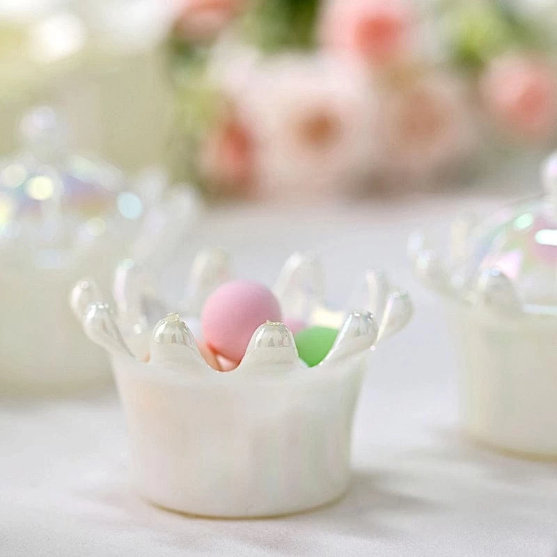 12 White 3 In Mini Crowns With Dome Lids Favor Holders - Image 9