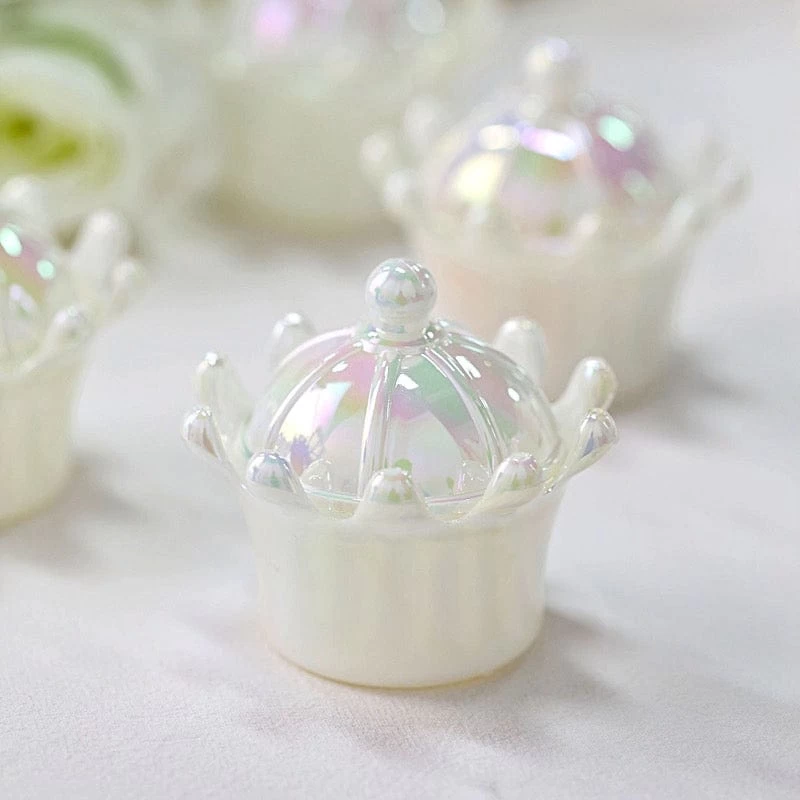 12 White 3 In Mini Crowns With Dome Lids Favor Holders - Image 8