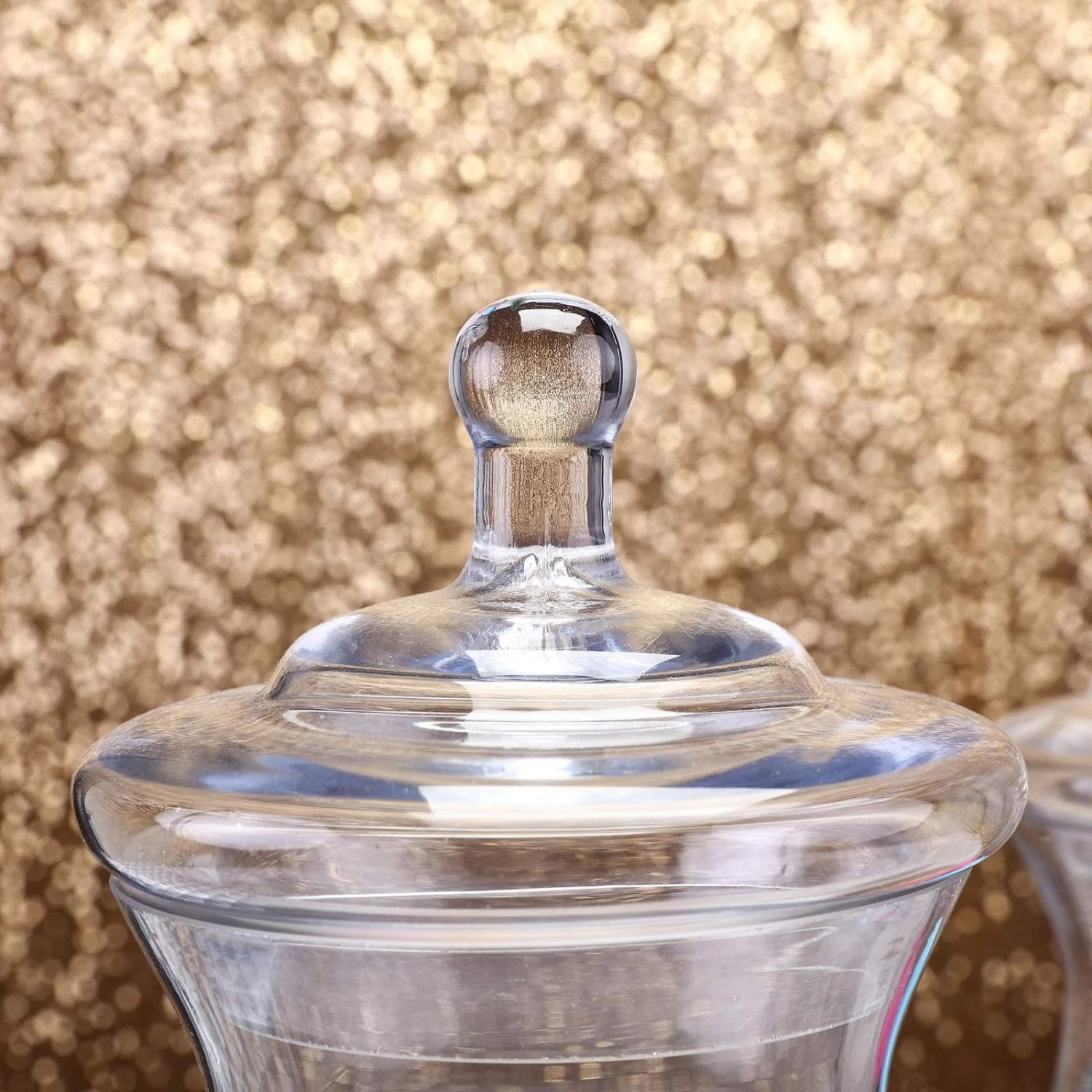 2 Pcs 10" 12" Tall Clear Glass Apothecary Jars With Lids - Image 4