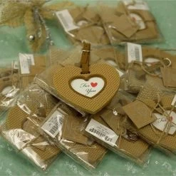25 Pcs Burlap Heart Shaped Favor Gift Sets
