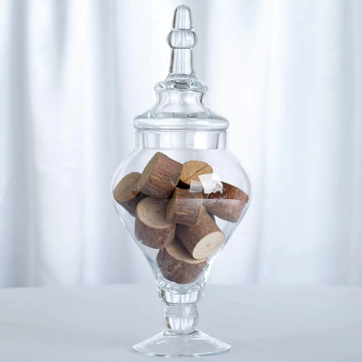 3 Pcs 10" 12" 14" Tall Clear Glass Apothecary Jars With Lids - Image 6