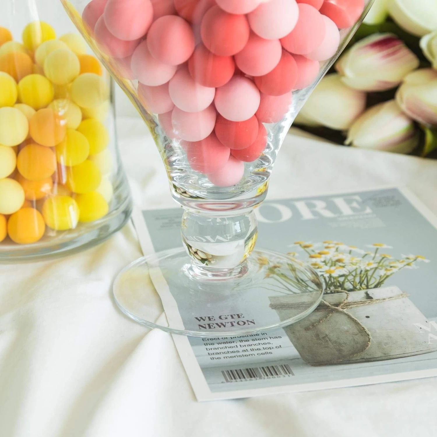 3 Pcs 9" 13" 14" Tall Clear Glass Apothecary Jars With Lids - Image 5