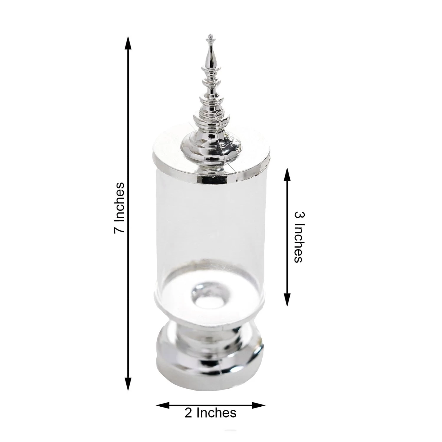 6 Silver And Clear 7" Tall Mini Jars With Lids Favor Holders - Image 7