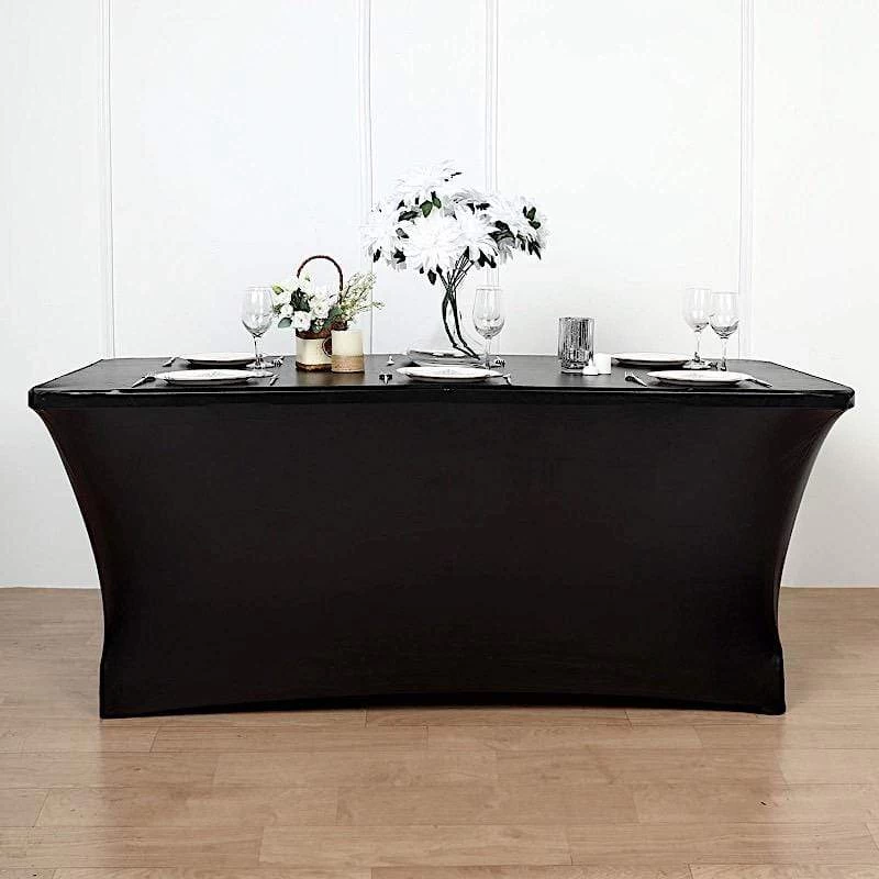 6 Feet Fitted Spandex Rectangular Tablecloth Metallic Table Cover - Image 17