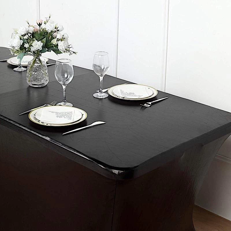 6 Feet Fitted Spandex Rectangular Tablecloth Metallic Table Cover - Image 19