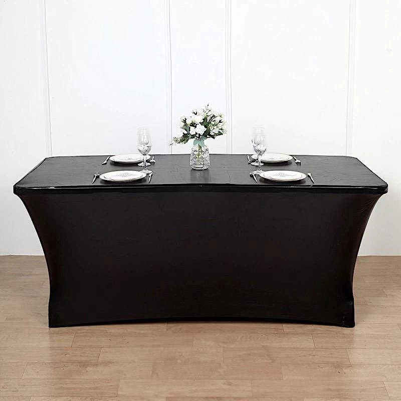6 Feet Fitted Spandex Rectangular Tablecloth Metallic Table Cover - Image 14