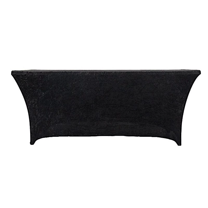 6 Feet Crushed Velvet Rectangular Tablecloth Fitted Table Cover - Image 15