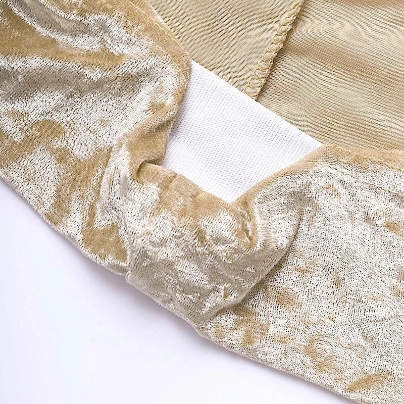Round Fitted Cocktail Table Cover Crushed Velvet Tablecloth - Image 9