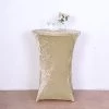 Round Fitted Cocktail Table Cover Crushed Velvet Tablecloth