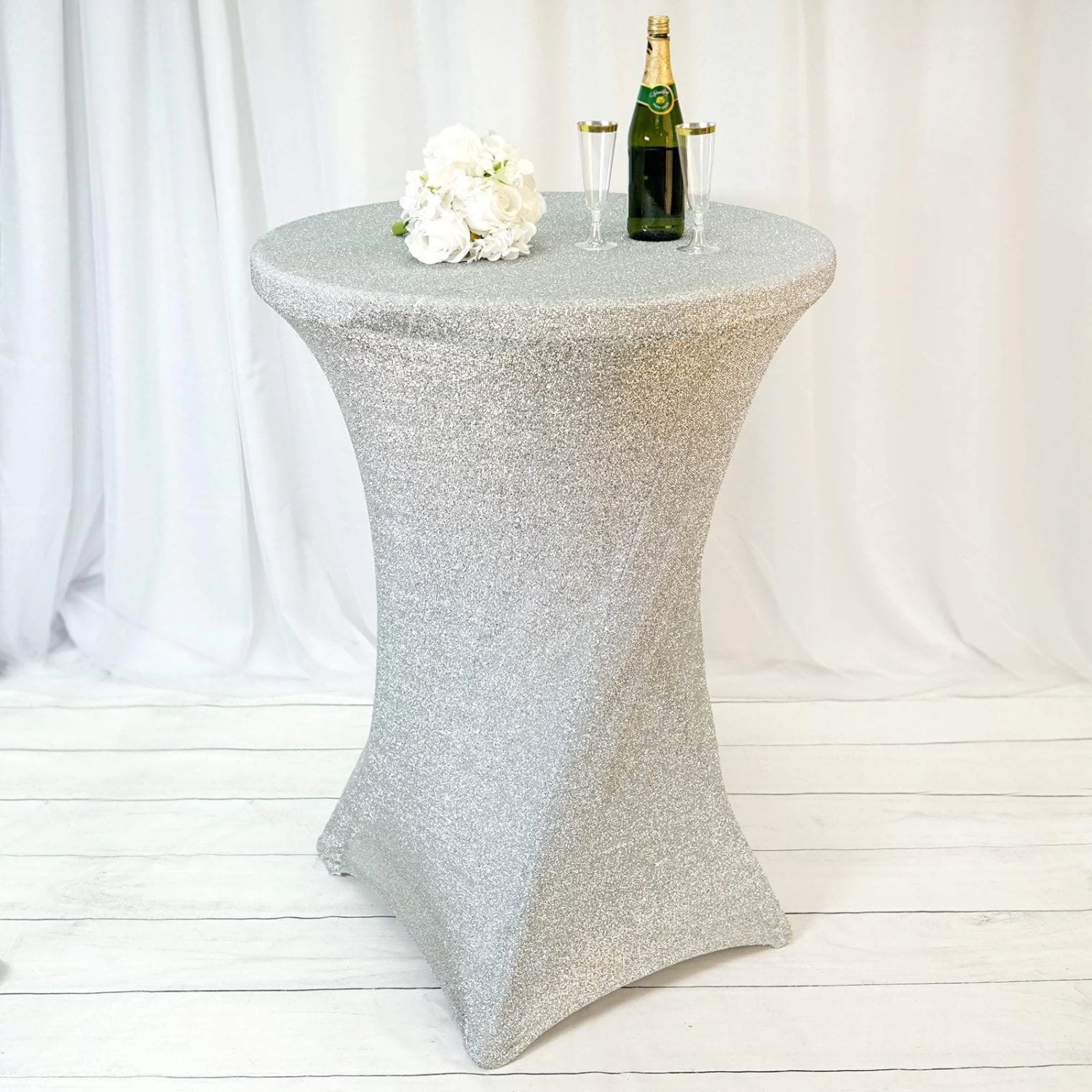 Metallic Fitted Spandex Cocktail Tablecloth - Image 10