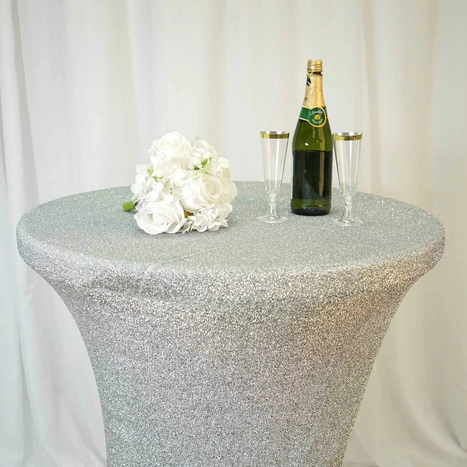 Metallic Fitted Spandex Cocktail Tablecloth - Image 13
