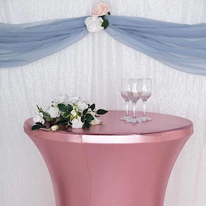 Metallic Premium Cocktail Table Cover Fitted Spandex Tablecloth - Image 11