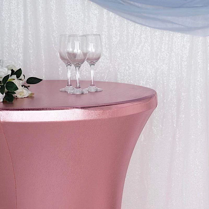Metallic Premium Cocktail Table Cover Fitted Spandex Tablecloth - Image 13