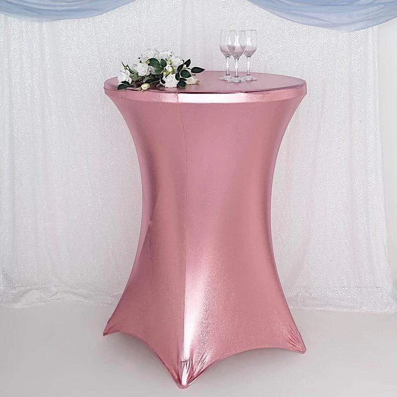 Metallic Premium Cocktail Table Cover Fitted Spandex Tablecloth - Image 10