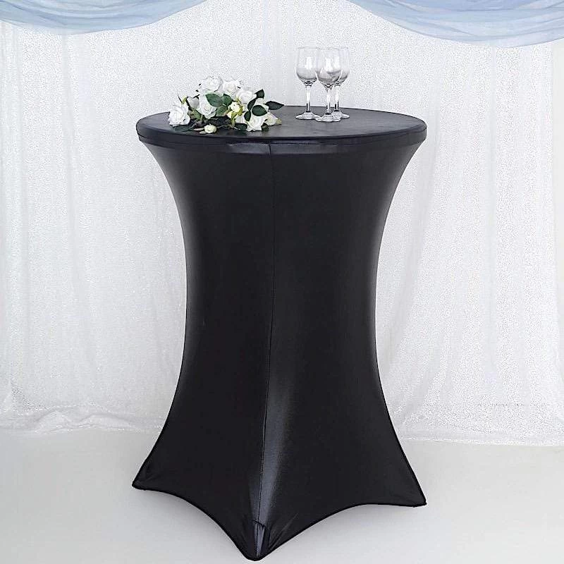 Metallic Premium Cocktail Table Cover Fitted Spandex Tablecloth - Image 19