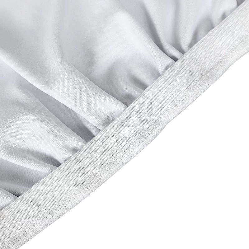 Round Fitted Metallic Spandex Cocktail Table Top Cover - Image 15