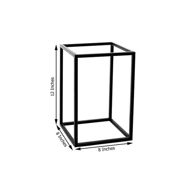 2 Pcs 12 In Tall Matte Metal Geometric Rectangular Stands Flower Vase Holders - Image 18