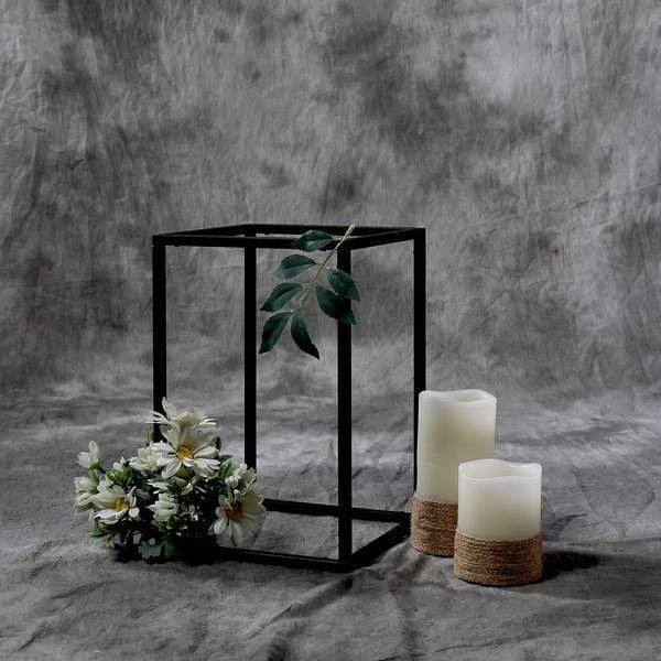 2 Pcs 12 In Tall Matte Metal Geometric Rectangular Stands Flower Vase Holders - Image 20