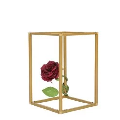 2 Pcs 12 In Tall Matte Metal Geometric Rectangular Stands Flower Vase Holders