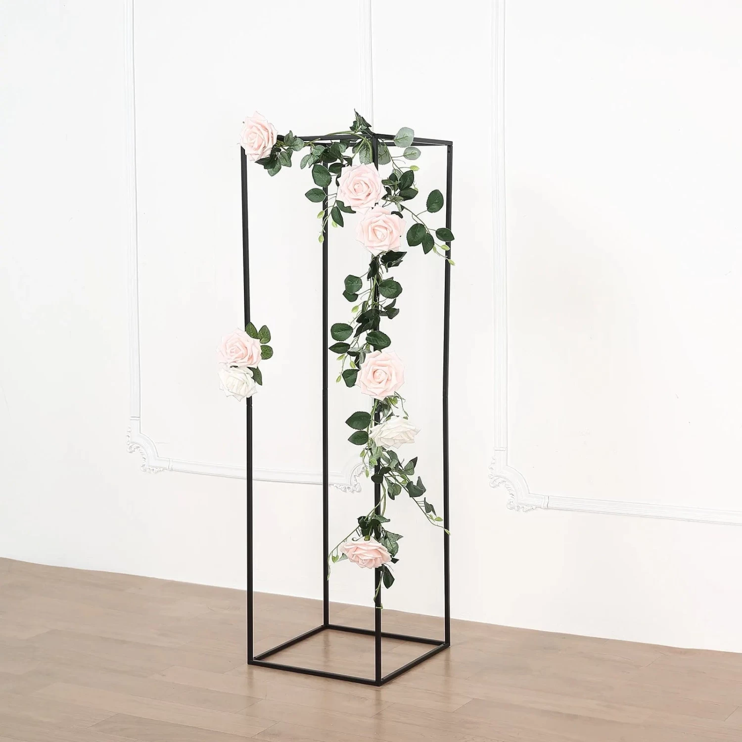 2 Rectangular 48 In Tall Metal Geometric Flower Stands Centerpieces - Image 13