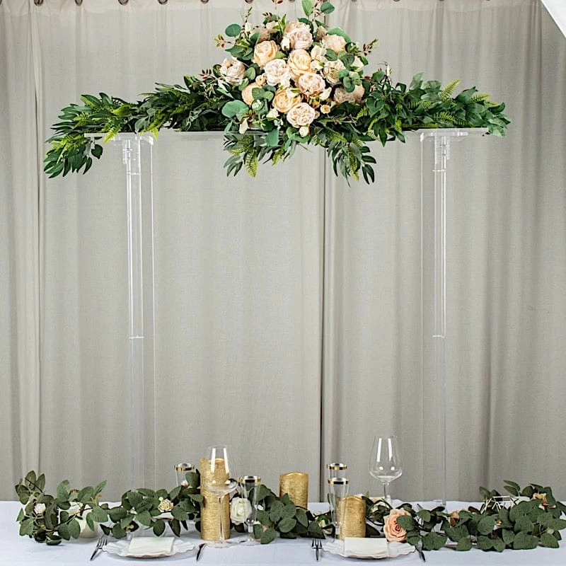 40 In Clear Over The Table Rectangular Acrylic Flower Display Stand - Image 6