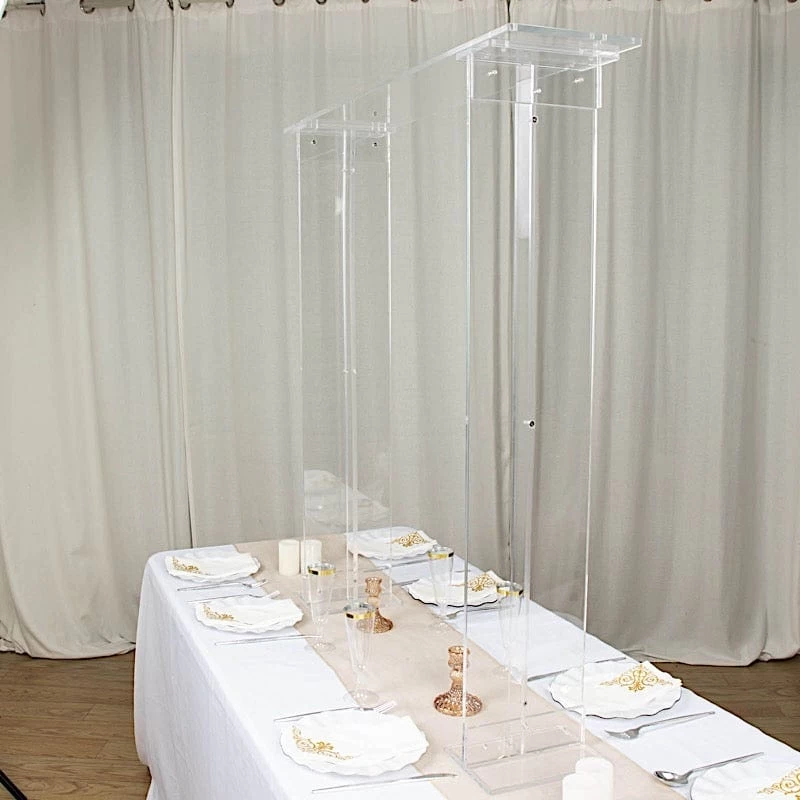 40 In Clear Over The Table Rectangular Acrylic Flower Display Stand - Image 7