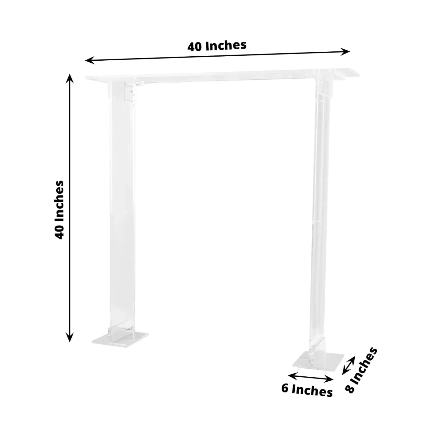 40 In Clear Over The Table Rectangular Acrylic Flower Display Stand - Image 4
