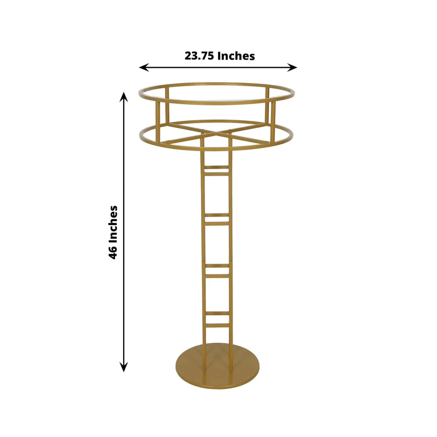 Gold 46 In Tall Round Top Metal Floral Riser Display Stand Centerpiece - Image 4