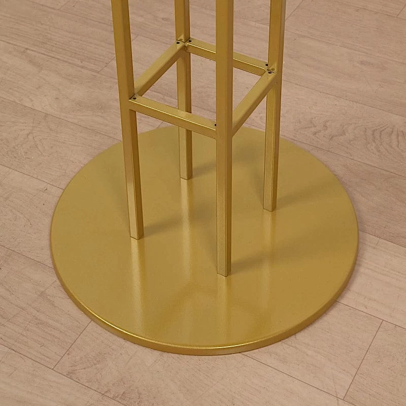 Gold 46 In Tall Round Top Metal Floral Riser Display Stand Centerpiece - Image 7