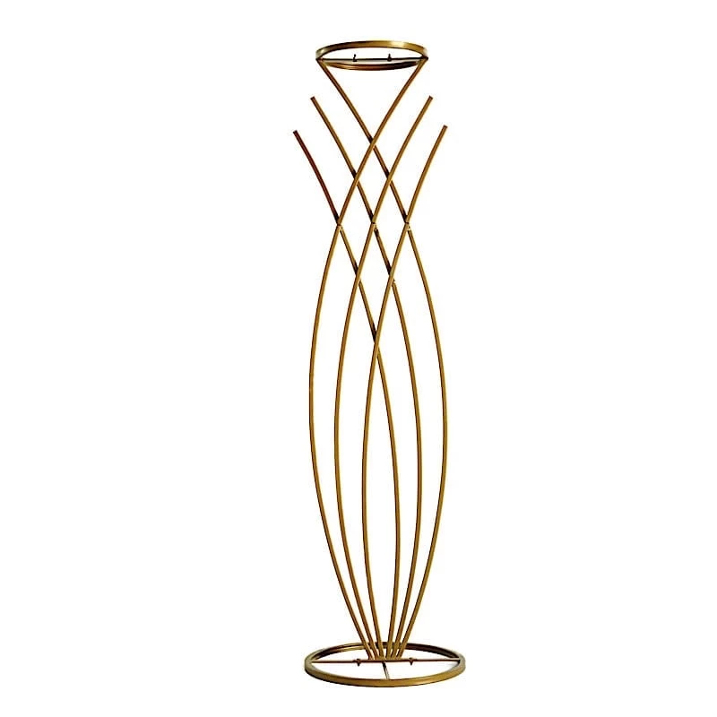 Gold Metal Flower Display Stand Mermaid Tail Design Centerpiece - Image 18