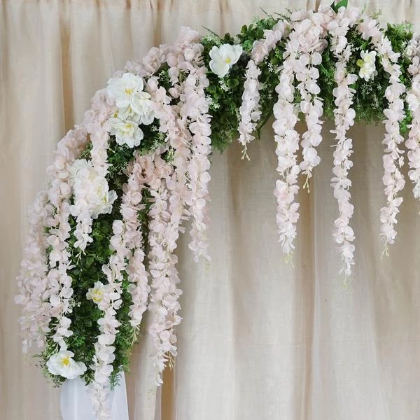 5 Strands 42" Tall Hanging Artificial Wisteria Flowers Vine Garland Plant - Image 6