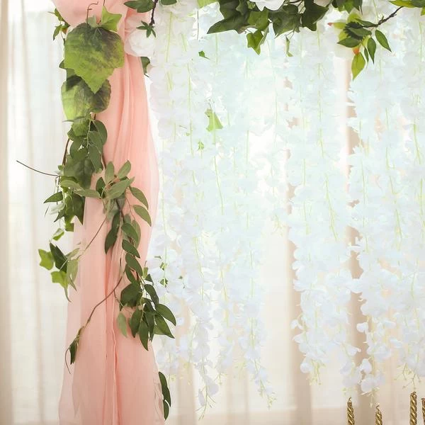 5 Strands 42" Tall Hanging Artificial Wisteria Flowers Vine Garland Plant - Image 15