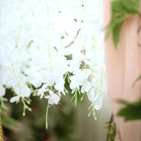 5 Strands 42" Tall Hanging Artificial Wisteria Flowers Vine Garland Plant - Image 14