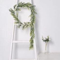 6 Ft Green Artificial Boston Fern Leaves Faux Vine Greenery Garland