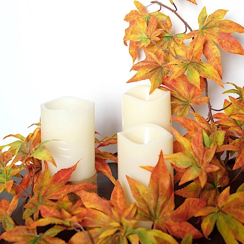 70 In Artificial Fall Maple Leaf Garland Faux Autumn Foliage - Image 3