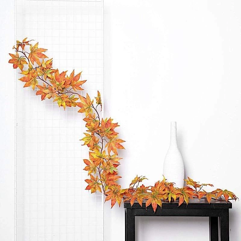 70 In Artificial Fall Maple Leaf Garland Faux Autumn Foliage - Image 7