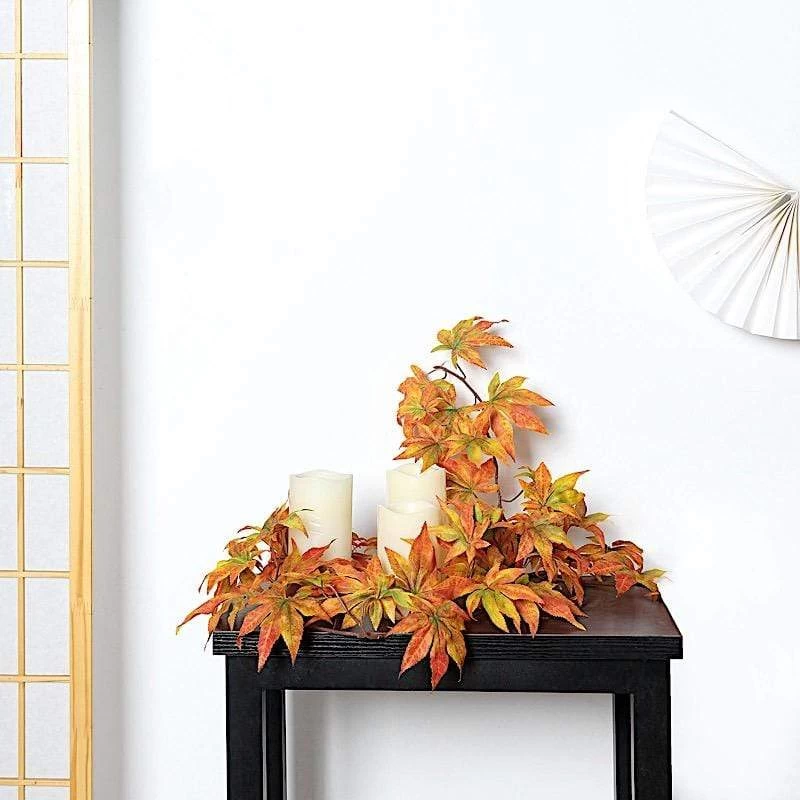 70 In Artificial Fall Maple Leaf Garland Faux Autumn Foliage - Image 8