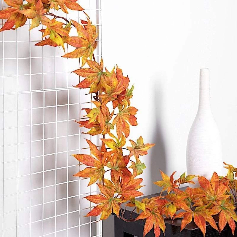 70 In Artificial Fall Maple Leaf Garland Faux Autumn Foliage