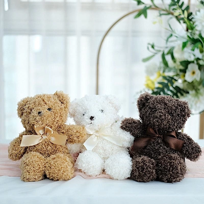 3 Assorted 7 In Teddy Bears Plush Stuffed Toys Party Gifts And Decor - Image 2