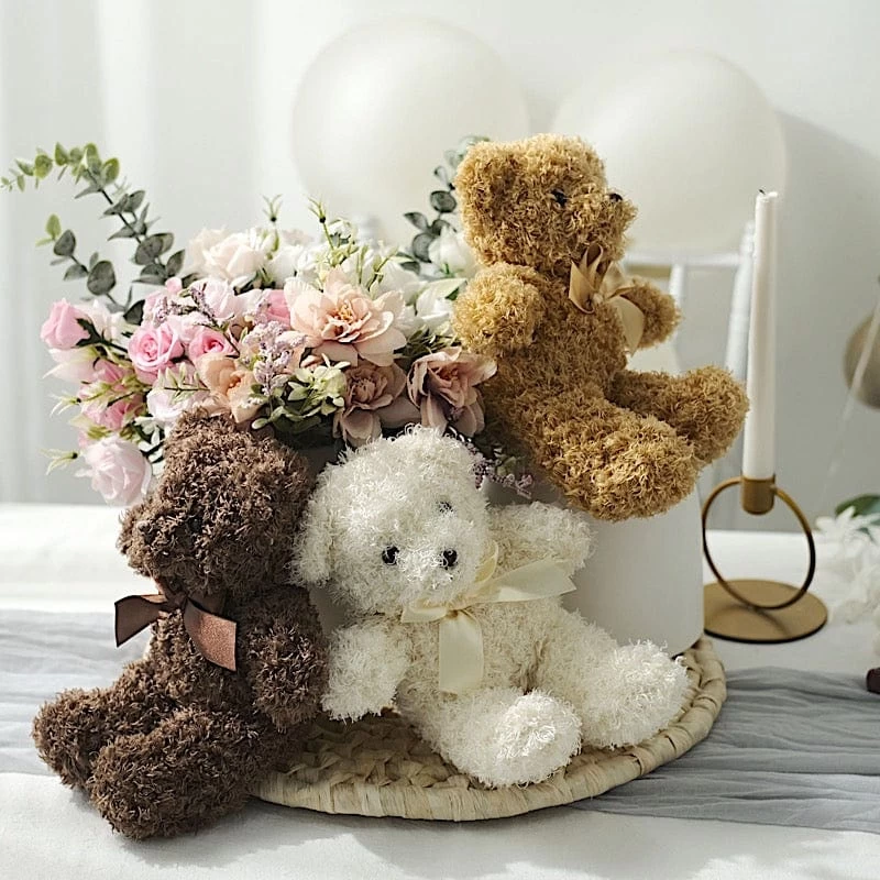 3 Assorted 7 In Teddy Bears Plush Stuffed Toys Party Gifts And Decor - Image 6