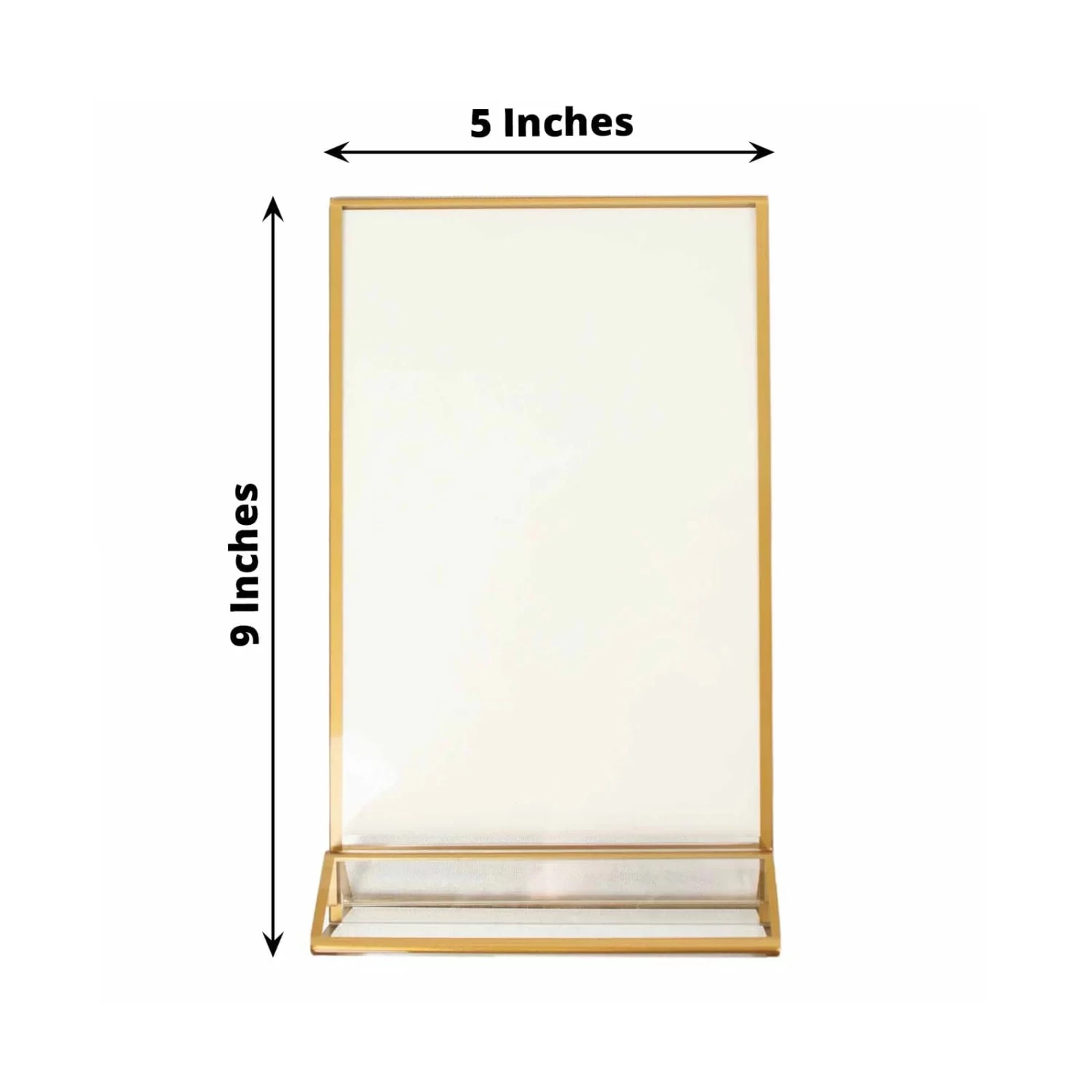 6 Clear With Gold 5x9 In Freestanding Table Sign Holders Acrylic Display Stands - Image 3