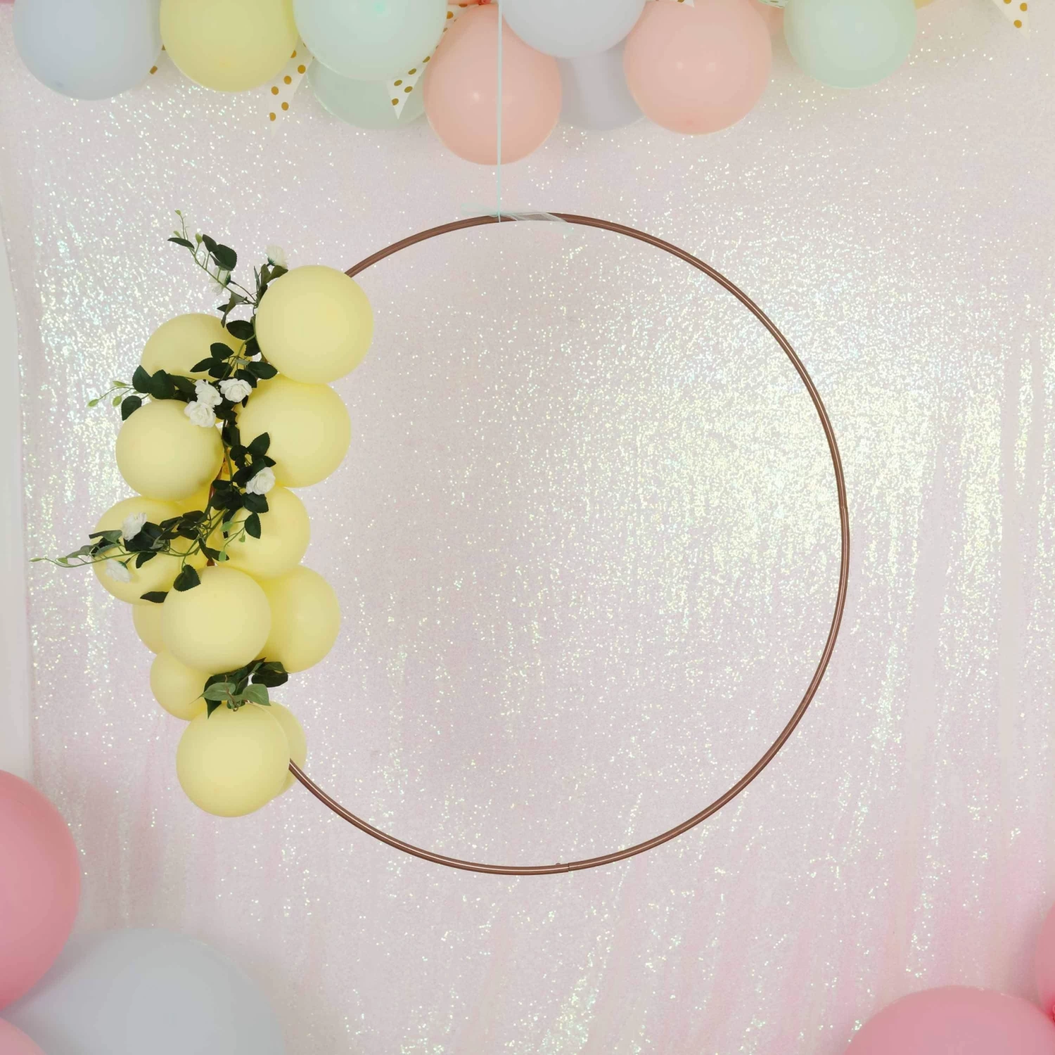 36 In Wide Metal Round Hoop Hanging Wreath Ring - Image 5