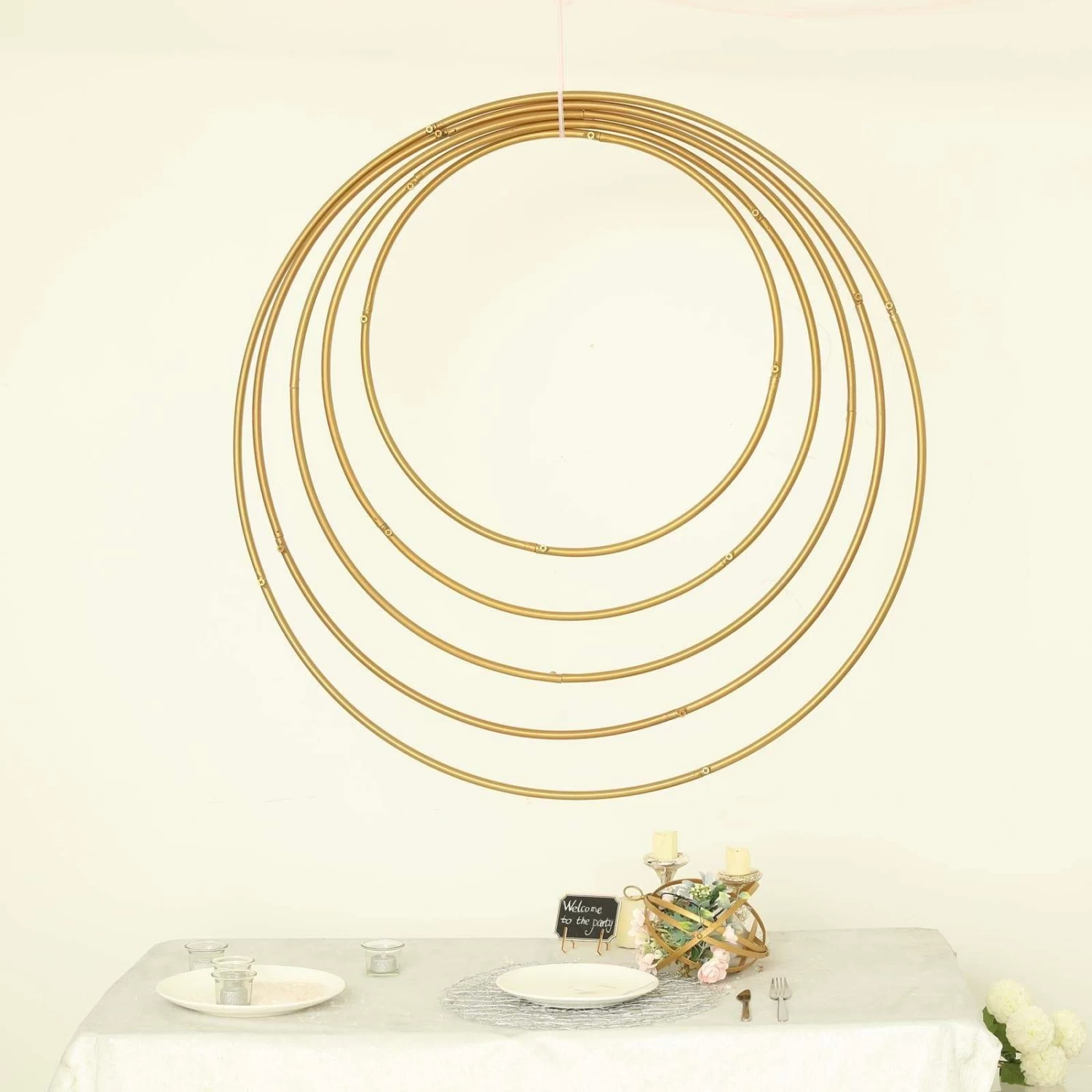 36 In Wide Metal Round Hoop Hanging Wreath Ring - Image 16