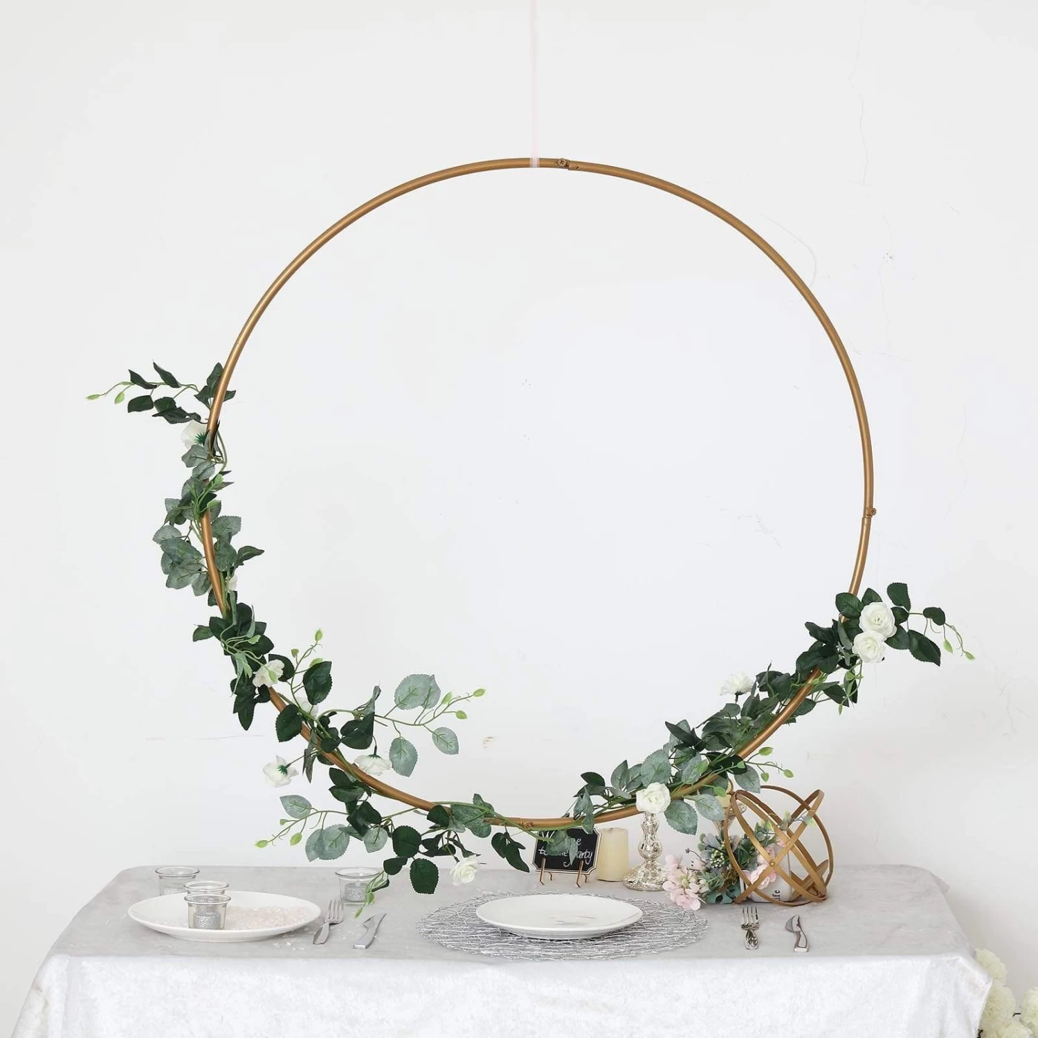 36 In Wide Metal Round Hoop Hanging Wreath Ring - Image 18