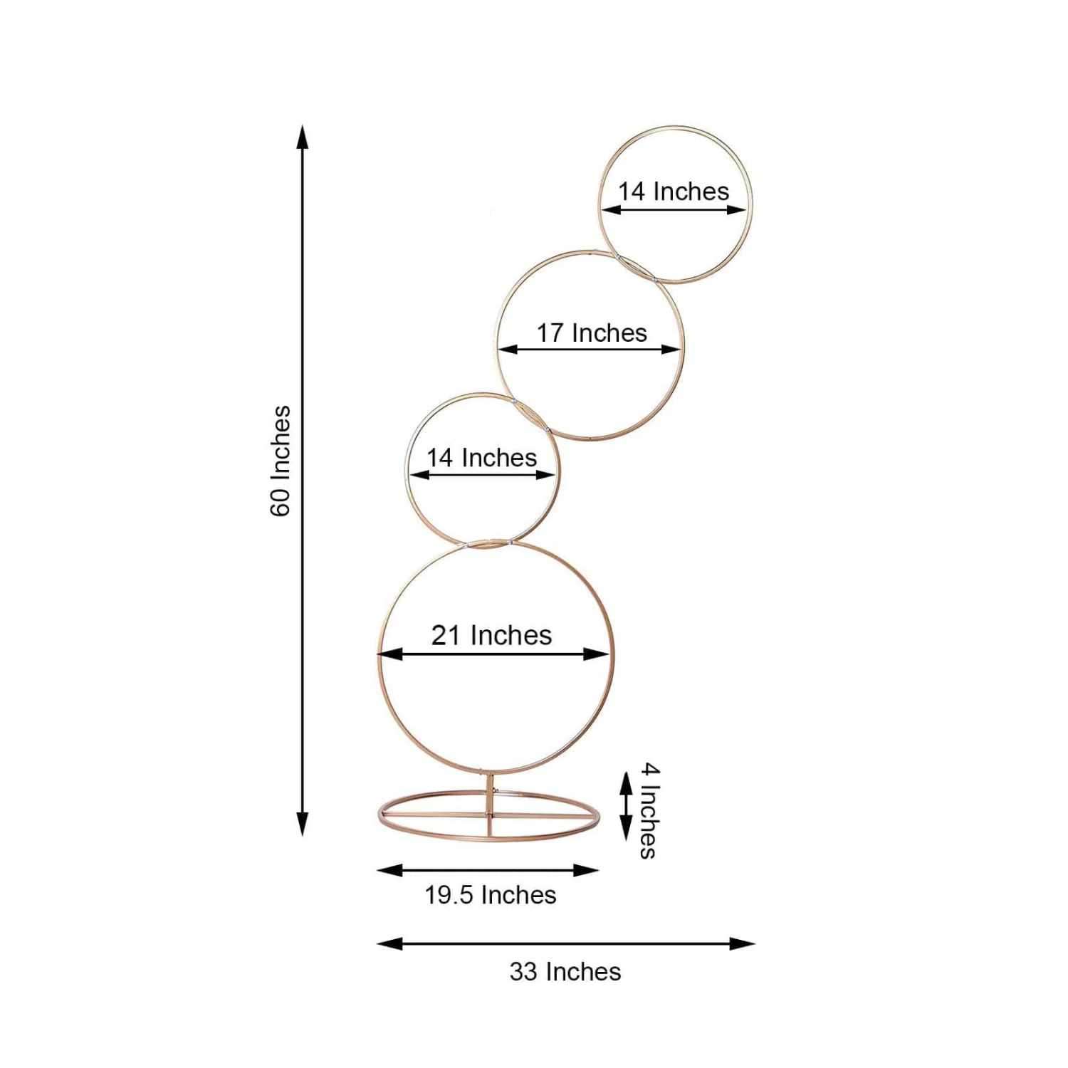 Metal Hoops Pillar Stand Backdrop Decoration - Image 2